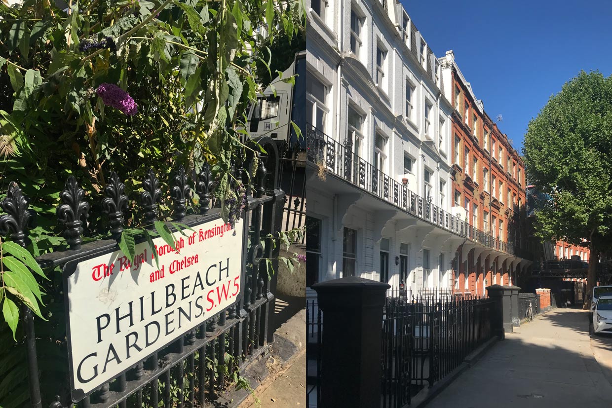 philbeach gardens street sign and houses