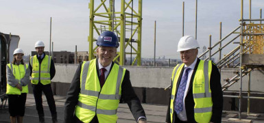 Topping out ceremony at Town Quay in Barking