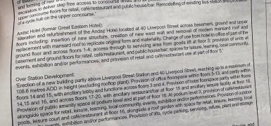 Notice Under Article 13 of Application for Planning Permission - Liverpool Street Station