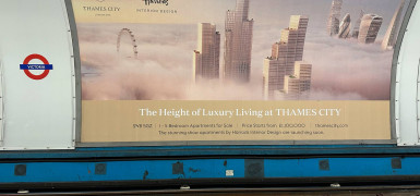 Thames City ads seen in London underground stations.