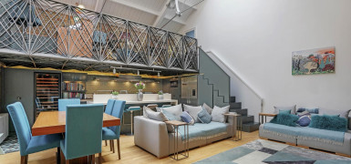 Grade II listed mezzanine apartment in Canada Water's historic 1900s Pump House now up for sale.