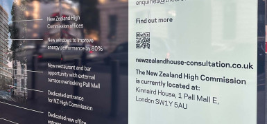 New hoarding up at New Zealand House development
