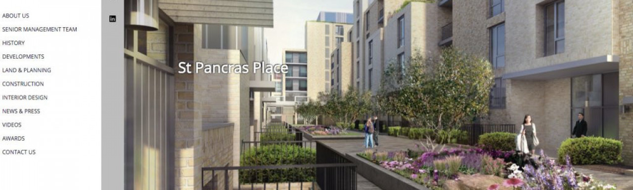 Screen capture of St Pancras Place development web page on Regal Homes website at regal-homes.co.uk.