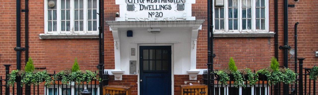 City of Westminster Dwellings building front entrance 