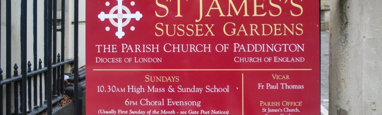 St James's Sussex Gardens, The Parish Church of Paddington, Diocese of London, Church of England. Vicar Fr Paul Thomas in Autumn 2016.
