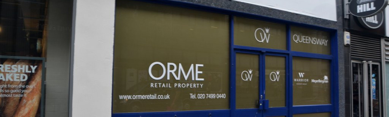 136 Queensway advertised to let by Orme Retail, Warrier Property Group and MeyerBergman in July 2017; 