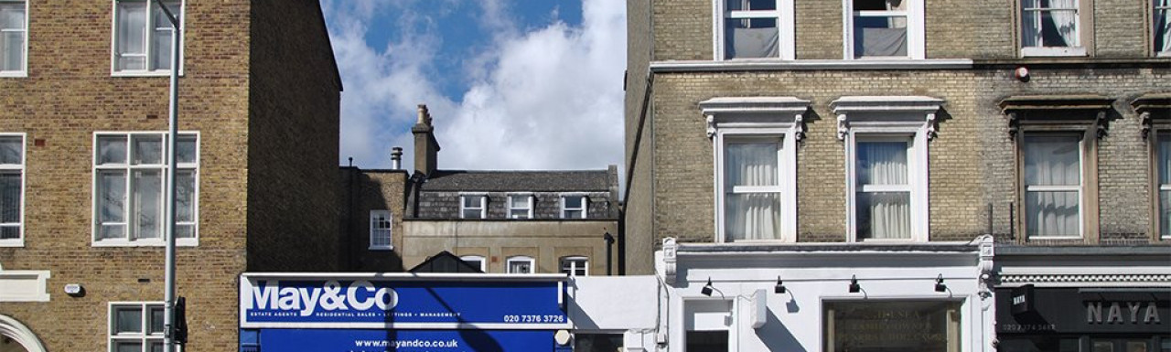 Estate agent May & Co offices at 262 Fulham Road in London SW10