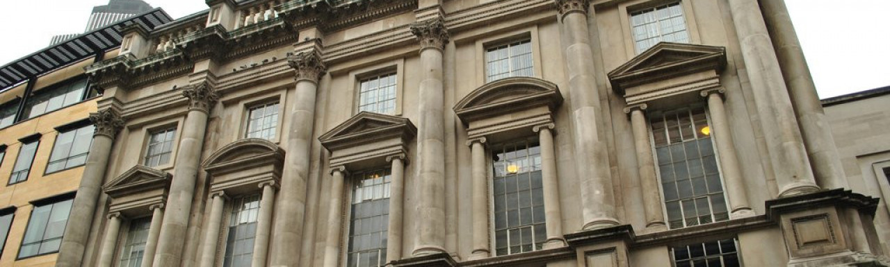 Carpenters' Hall building on Throgmorton Avenue in the City of London.