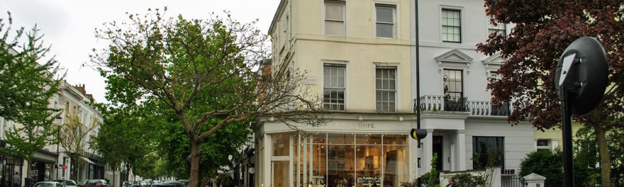 Emma Hope store on the corner of Ledbury Road and Westbourne Grove, London W11.