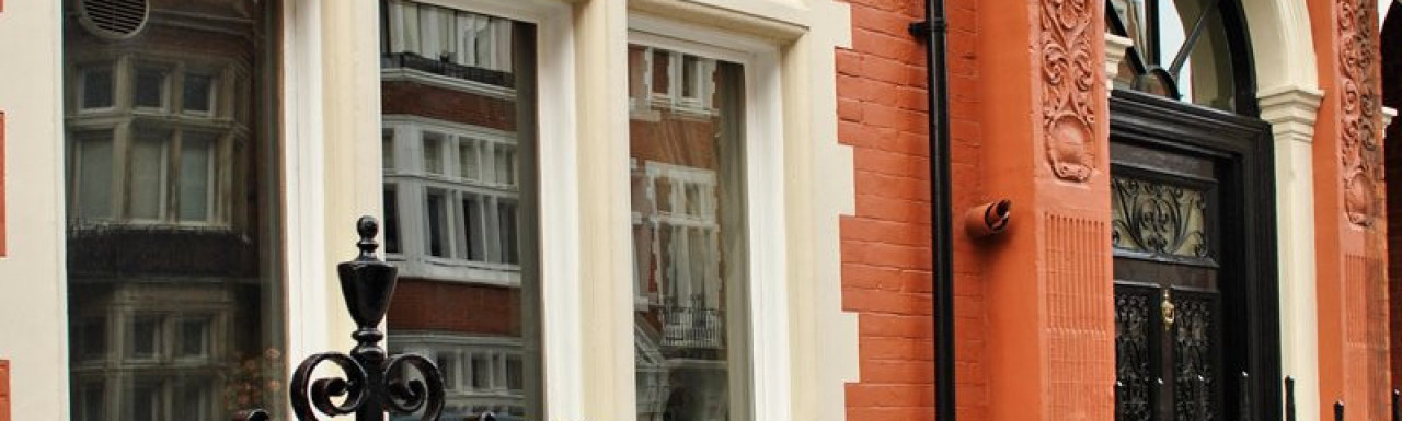 The ground floor window at 37 Palace Court in London W2.