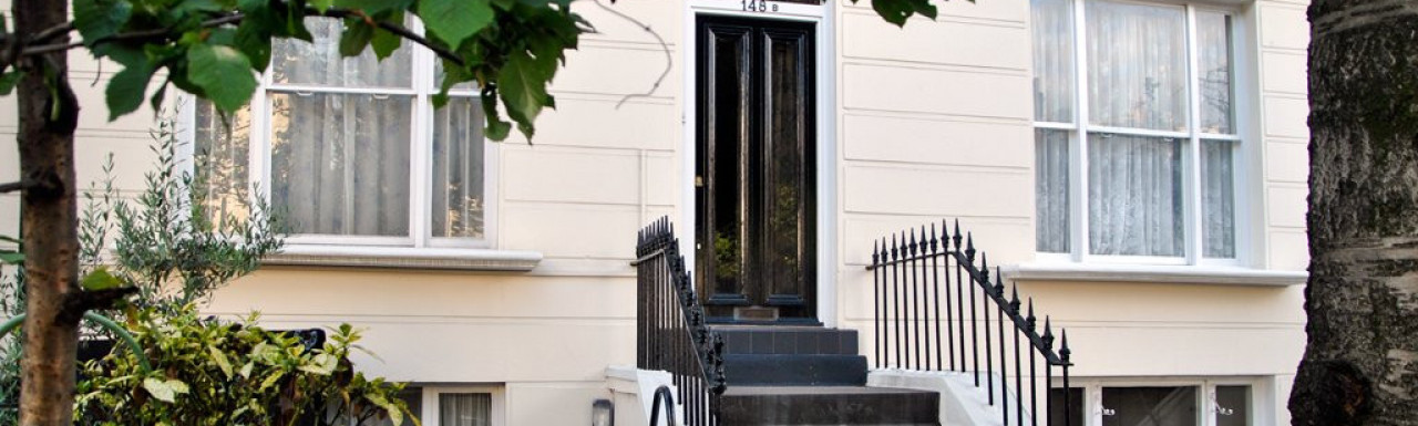 Entrance to 148B Westbourne Grove house in Notting Hill, London W11.