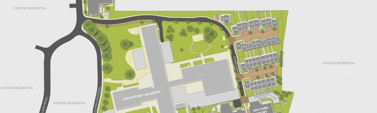 Site plan of the Putney Rise development by Barratt at barratthomes.co.uk.