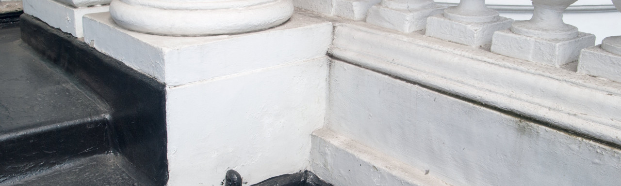 Victorian boot scraper on the front steps at 52 Gloucester Terrace in London W2.