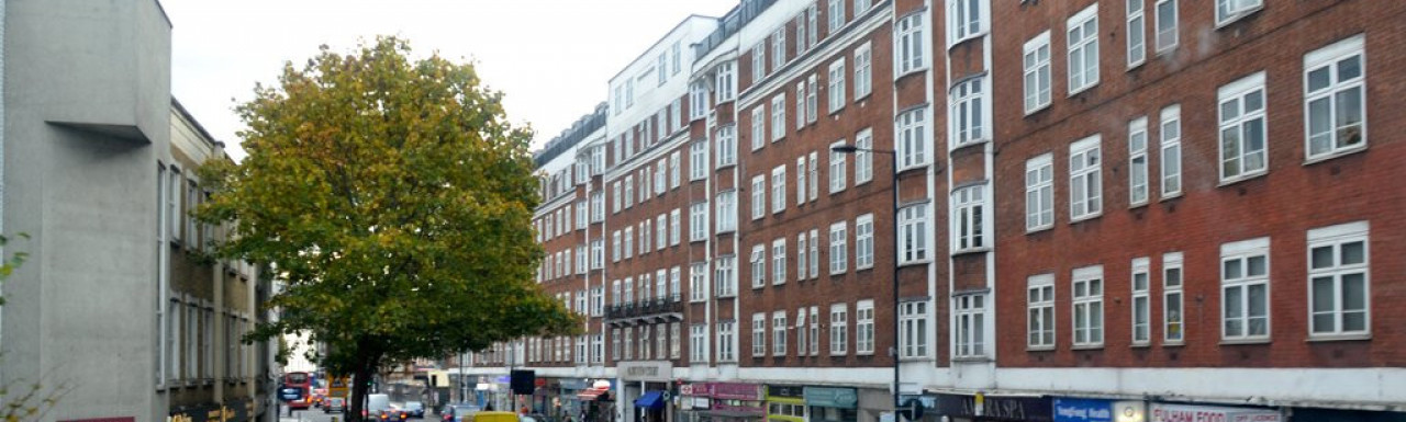 Parkview Court apartment block at 38 Fulham High Street in London SW6.