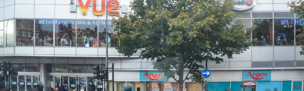 Vue, Wetherspoon and Argos at West12 centre in Shepherds Bush, London W12.