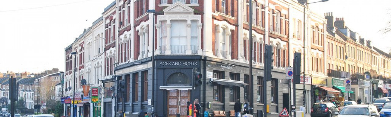 Aces and Eights on the corner of Fortess Road and Brecknock Road in London NW5.