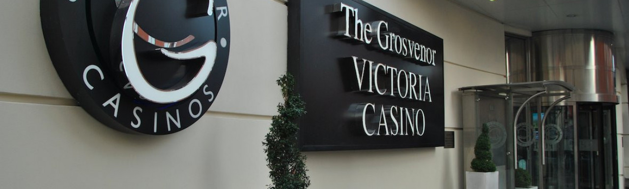 The entrance to The Grosvenor Victoria Casino on Harrowby Street.