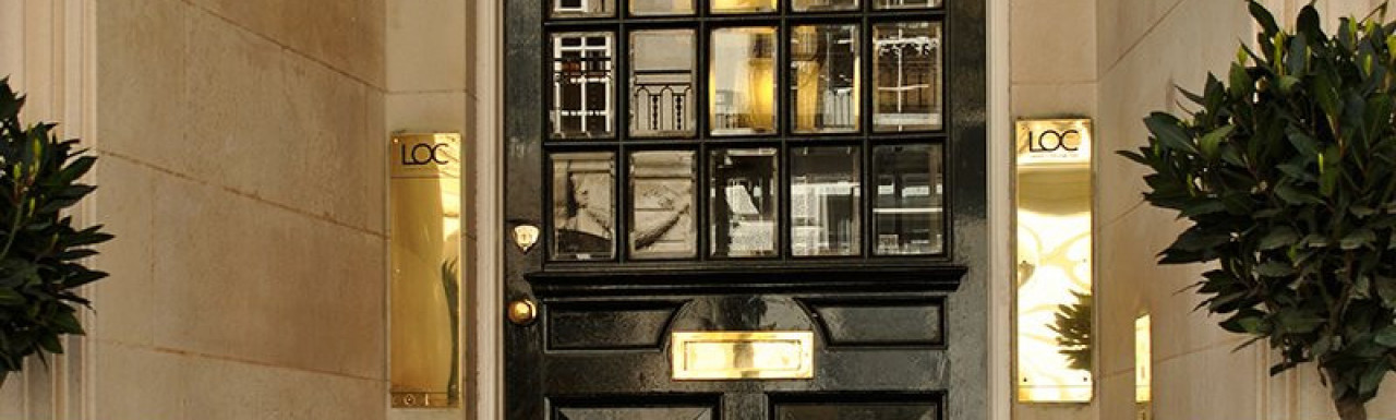 Entrance to 95 Harley Street in Marylebone, London W1.