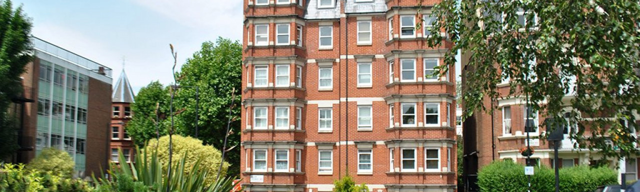Elgin Mansions on Elgin Avenue in Maida Vale, London W9.