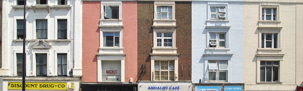 Andalo's Cafe at 218 Edgware Road building (middle) in London W2.