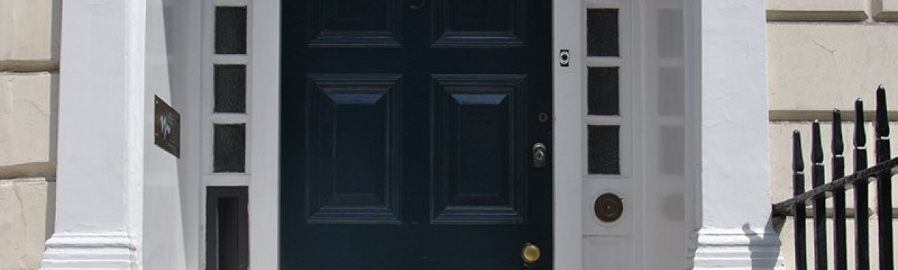 Entrance to 3 Chandos Street in Marylebone, London W1.