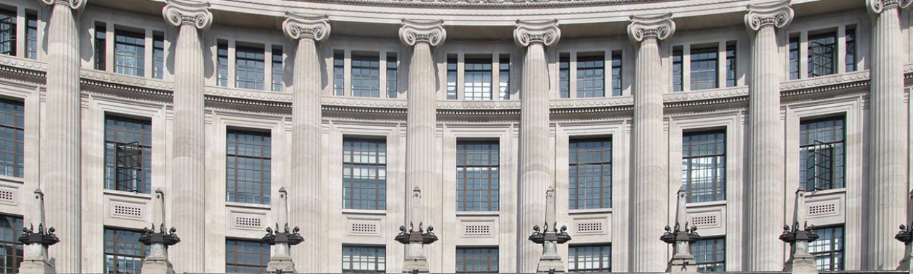 Front elevation of 208-222 Regent Street building in London W1.