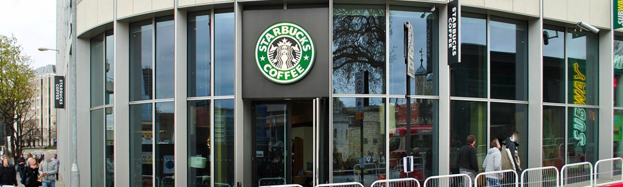 Starbucks and Subway at Tower Place East building in 2012.