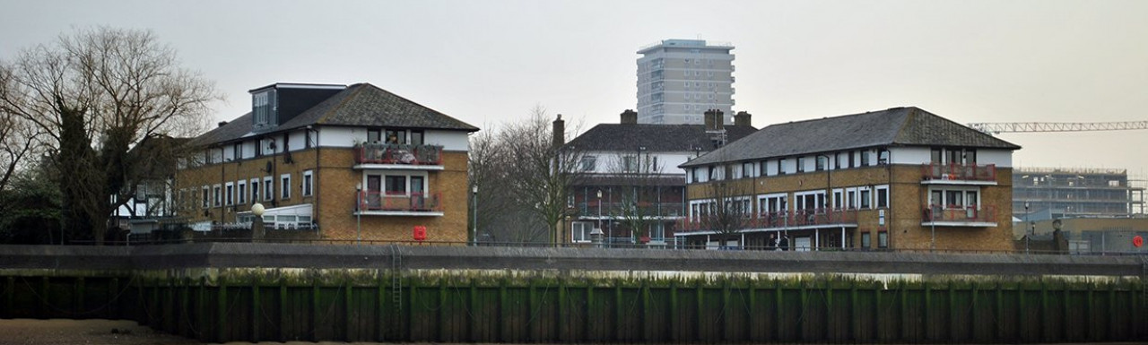 View to Fountain Green Square residences from the River Thames.