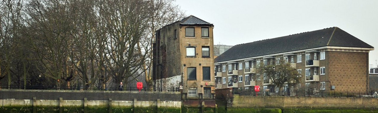 View to 101 Bermondsey Wall East building from the River Thames.