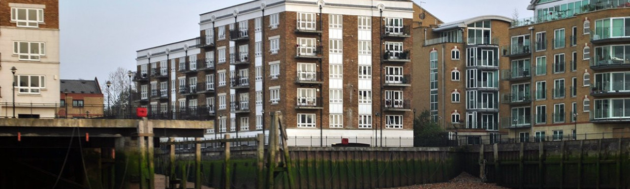 View to Leeside Court from the River Thames.