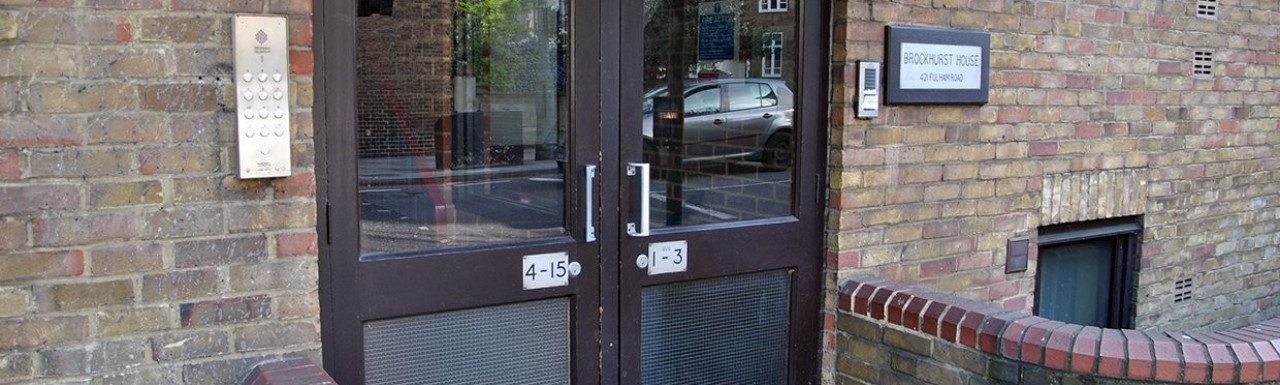Entrance to Brockhurst House in London SW10.