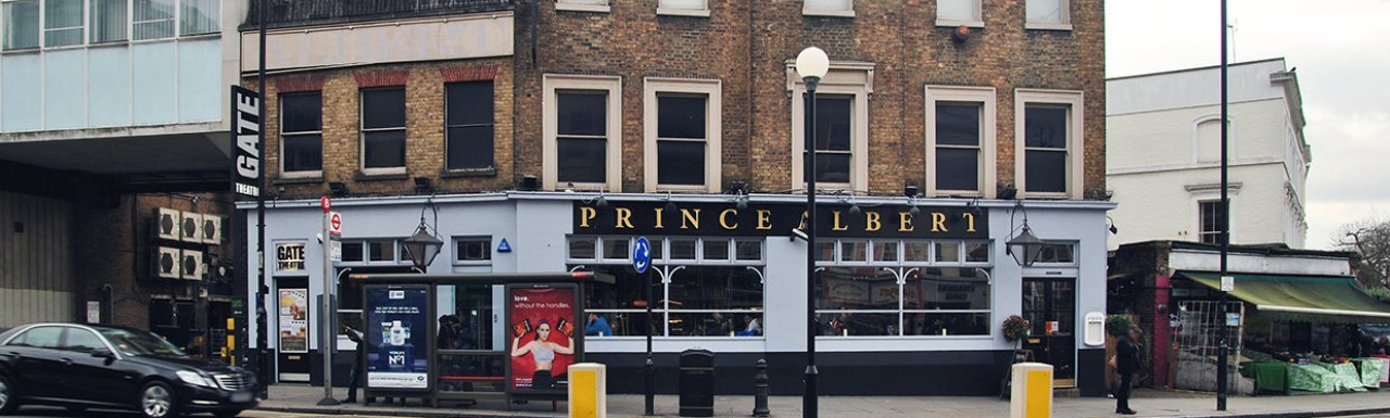 Gate Theatre and Prince Albert pub at 11 Pembridge Place in Notting Hill, London W11. 