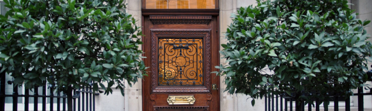 Entrance to 16 Upper Brook Street in Mayfair, London W1.