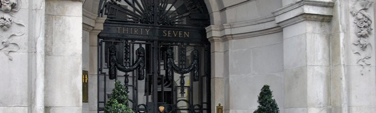 Entrance to 37 Park Street in Mayfair, London W1.