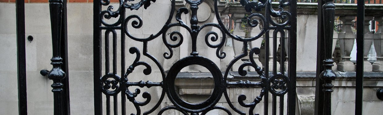 The railings and gate at 54 Mount Street.