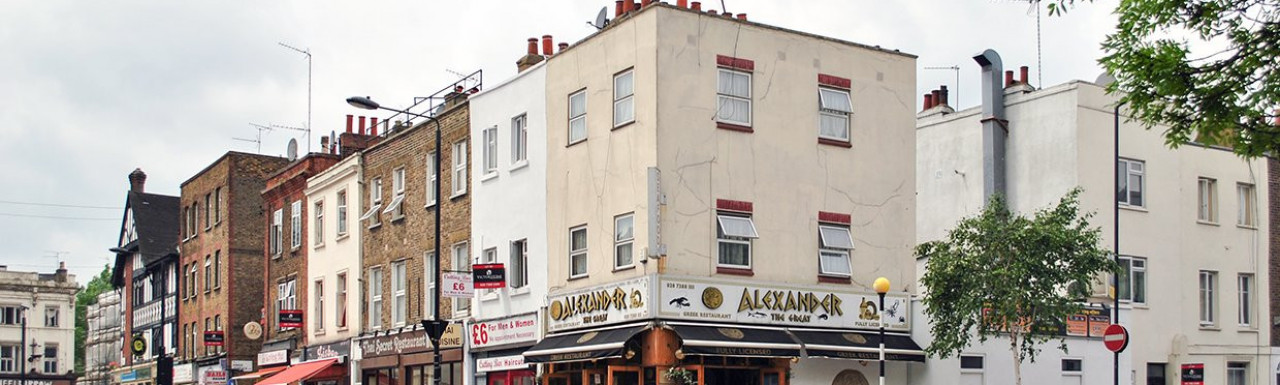 Alexander The Great restaurant on the corner of Bayham Street and Plender Street 