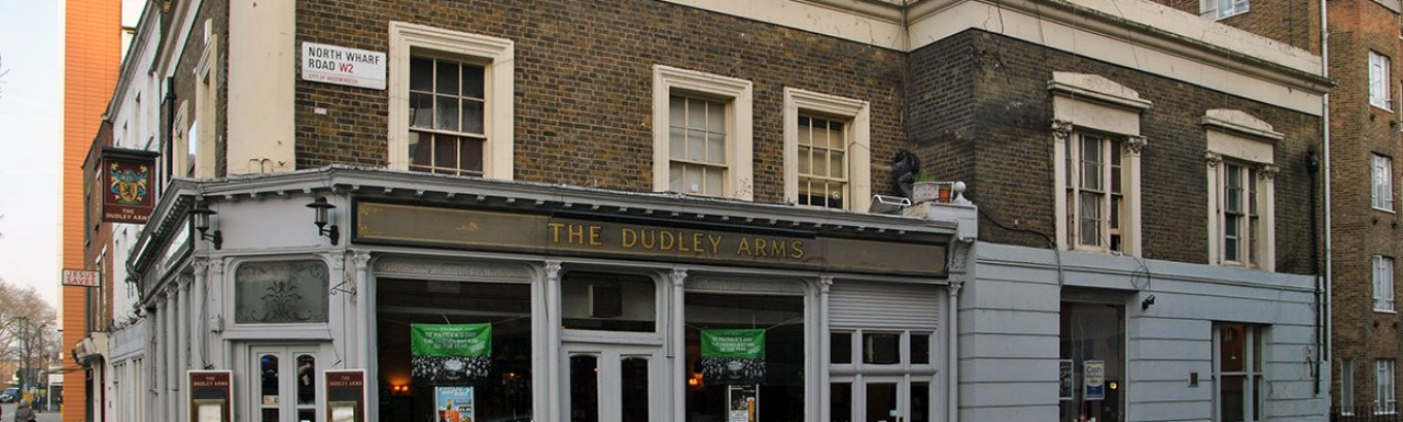 View to The Dudley Arms from North End Road in London W2.