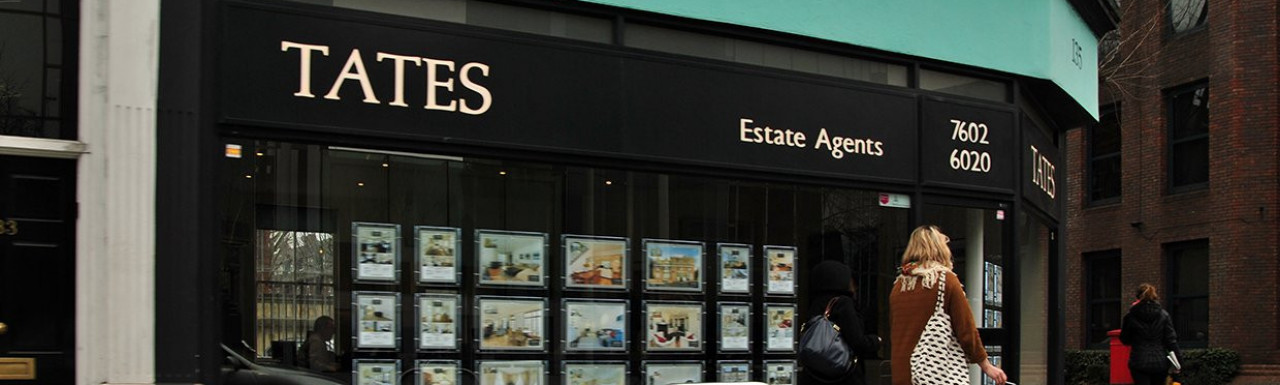 Tates estate agent offices at 135 Hammersmith Road in London W14.