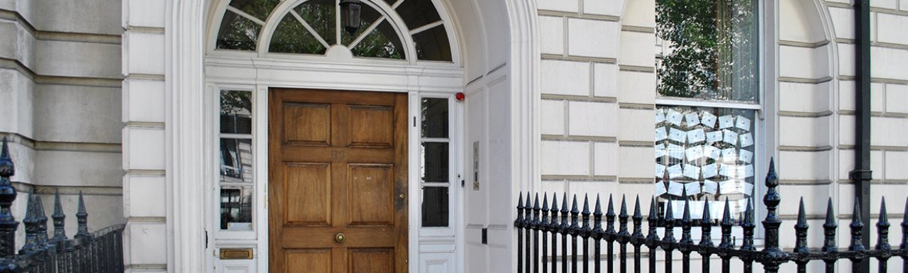 Entrance to 59 Portland Place in London W1.