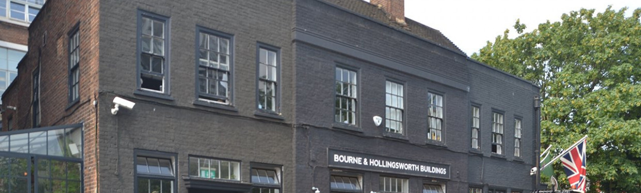 Bourne & Hollingsworth Buildings on Northampton Road in Clerkenwell, London EC1.