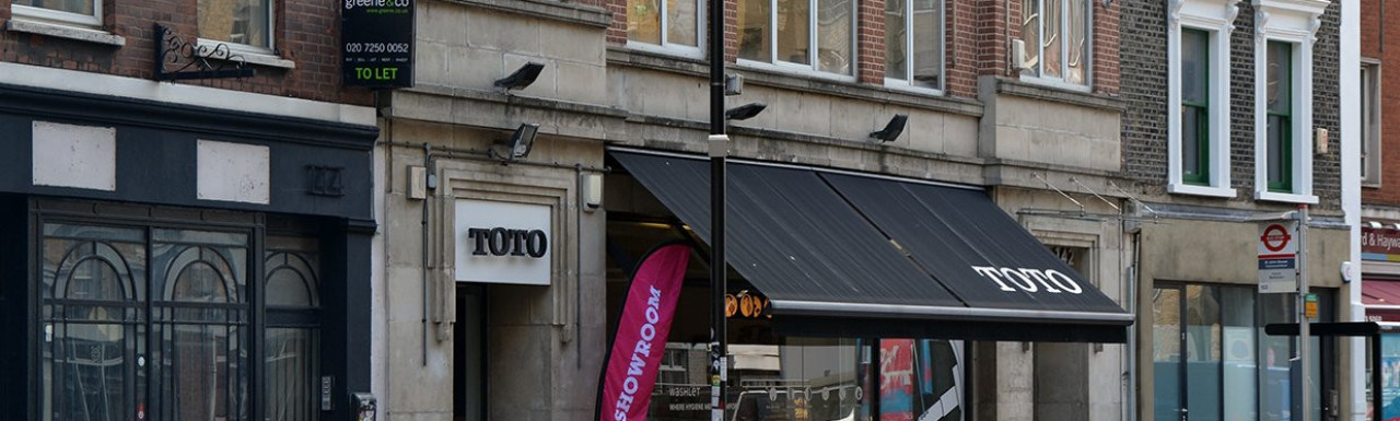 Toto showroom at 140-142 St John Street in Clerkenwell, London EC1.
