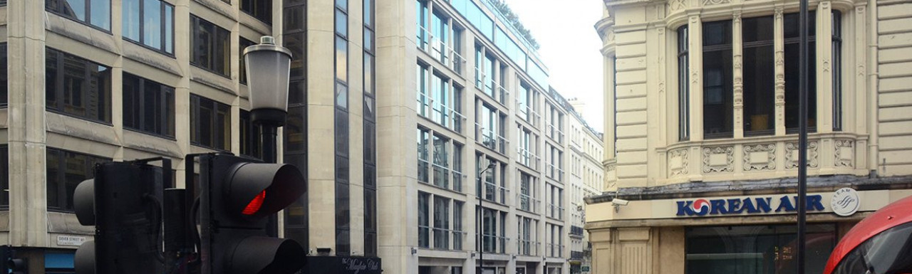 View to Korean Air at 66-68 Piccadilly in Mayfair, London W1.
