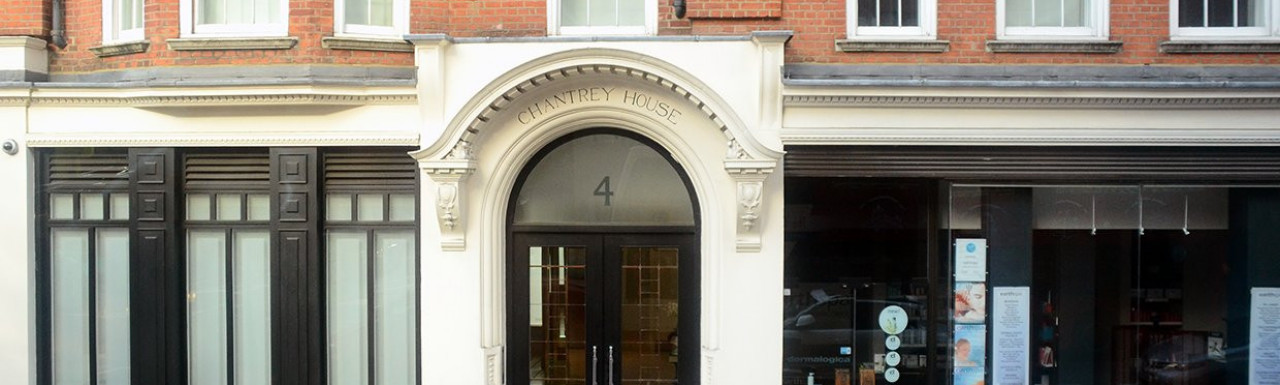 Entrance to Chanterey House at 4 Eccleston Street in London SW1.