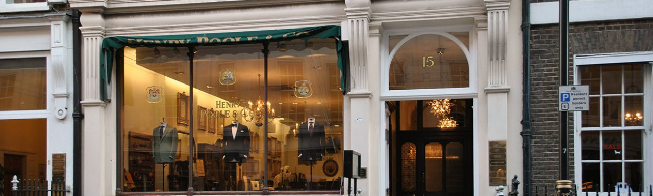 Henry Poole & Co at 15 Savile Row in Mayfair, London W1.