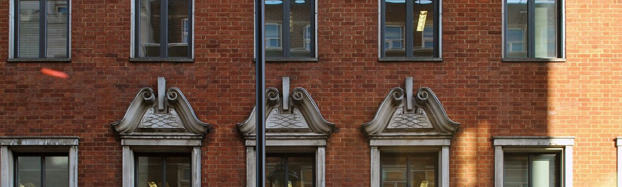 Heathcoat House windows on Savile Row.