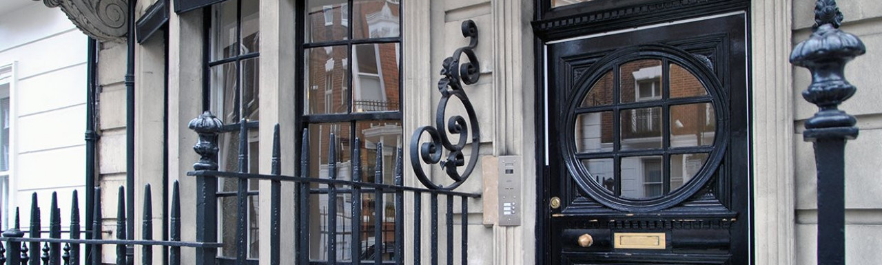 Entrance to 59 Queen Anne Street in Marylebone, London W1.