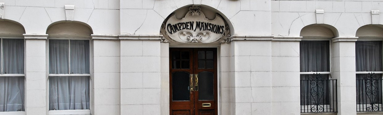 Campden Mansions on Kensington Mall in London W8.