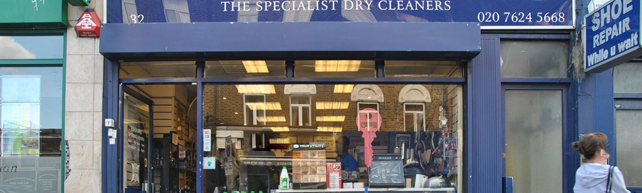 Specialist dry cleaners Esquire at 32 Salusbury Road in London NW6.