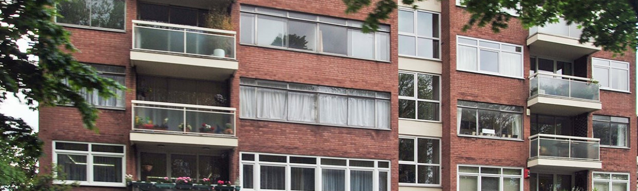 Melior Court apartment building in London N6.