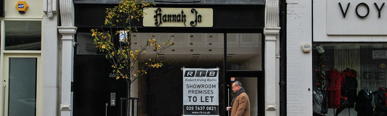 RIB advertising showroom premises to let at 46 Mortimer Street in December 2012.